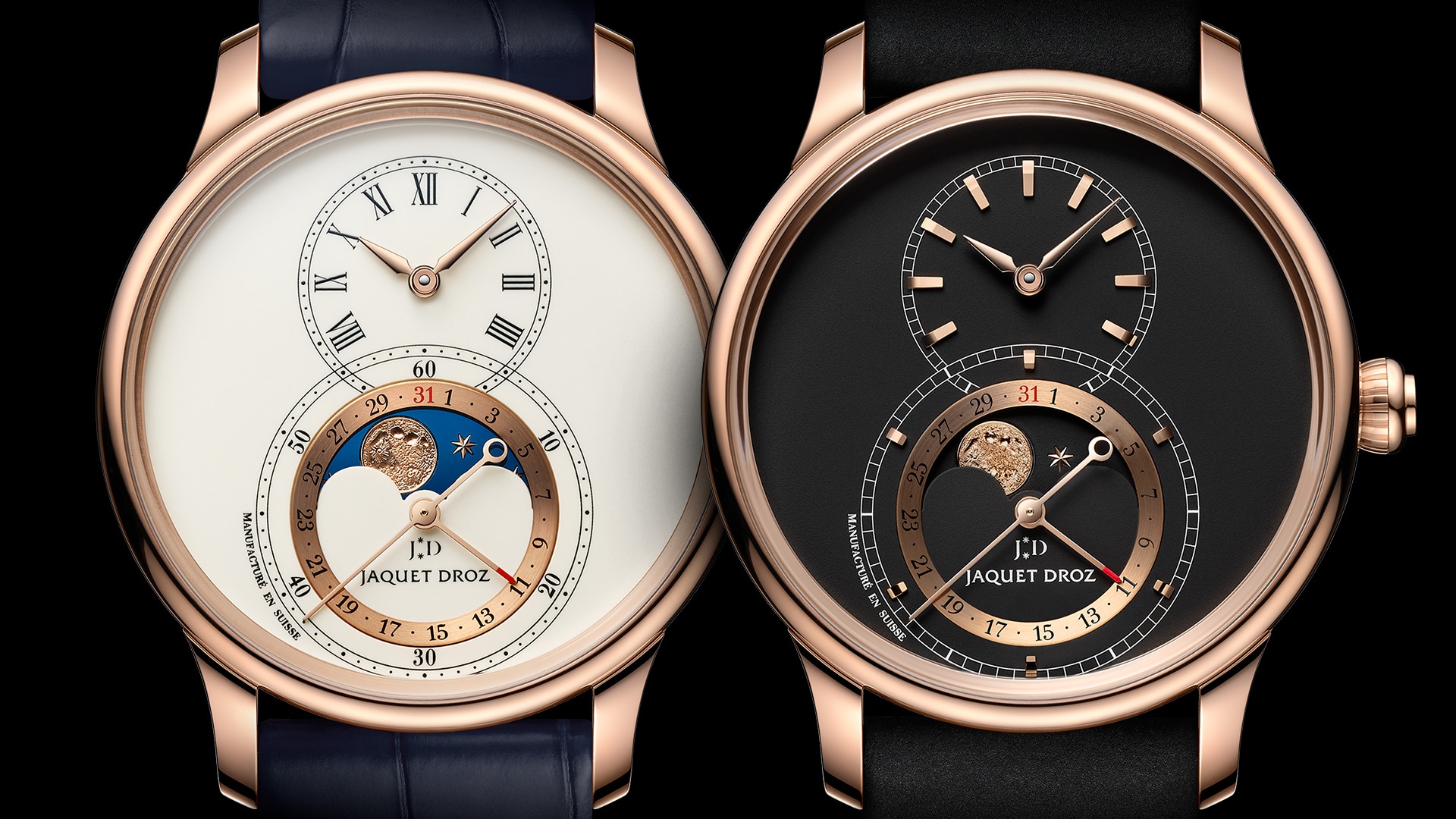 300th Anniversary of the the of Pierre birth Grande Seconde Jaquet-Droz:<br>the moon reveals